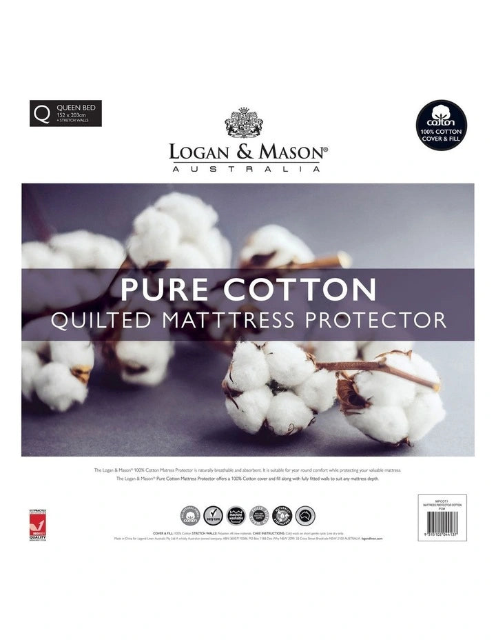L&M 100% Cotton Mattress Protector