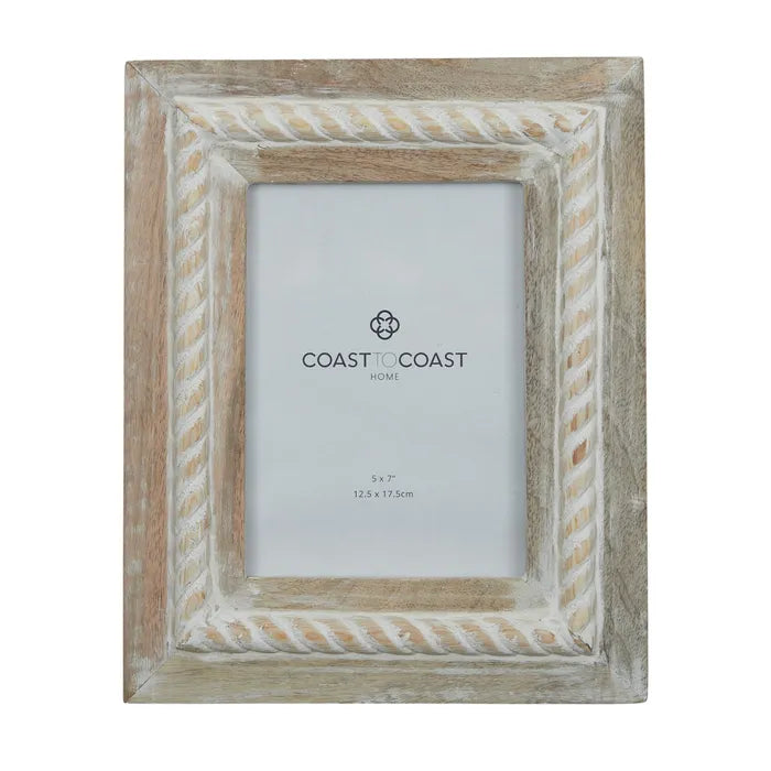 Nautica Wood Picture Frame White Wash 5x7