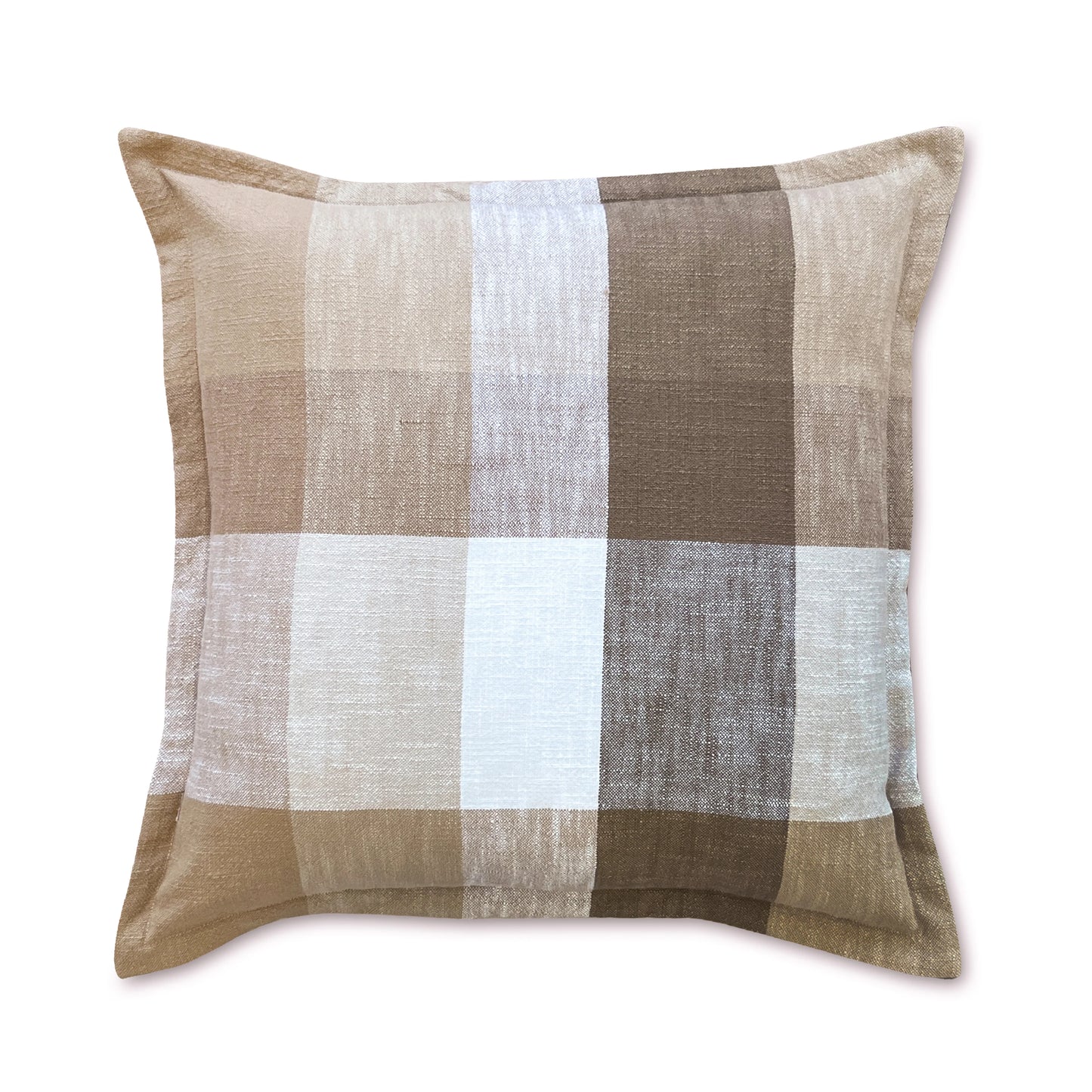 Heide Coffee Check Cushion