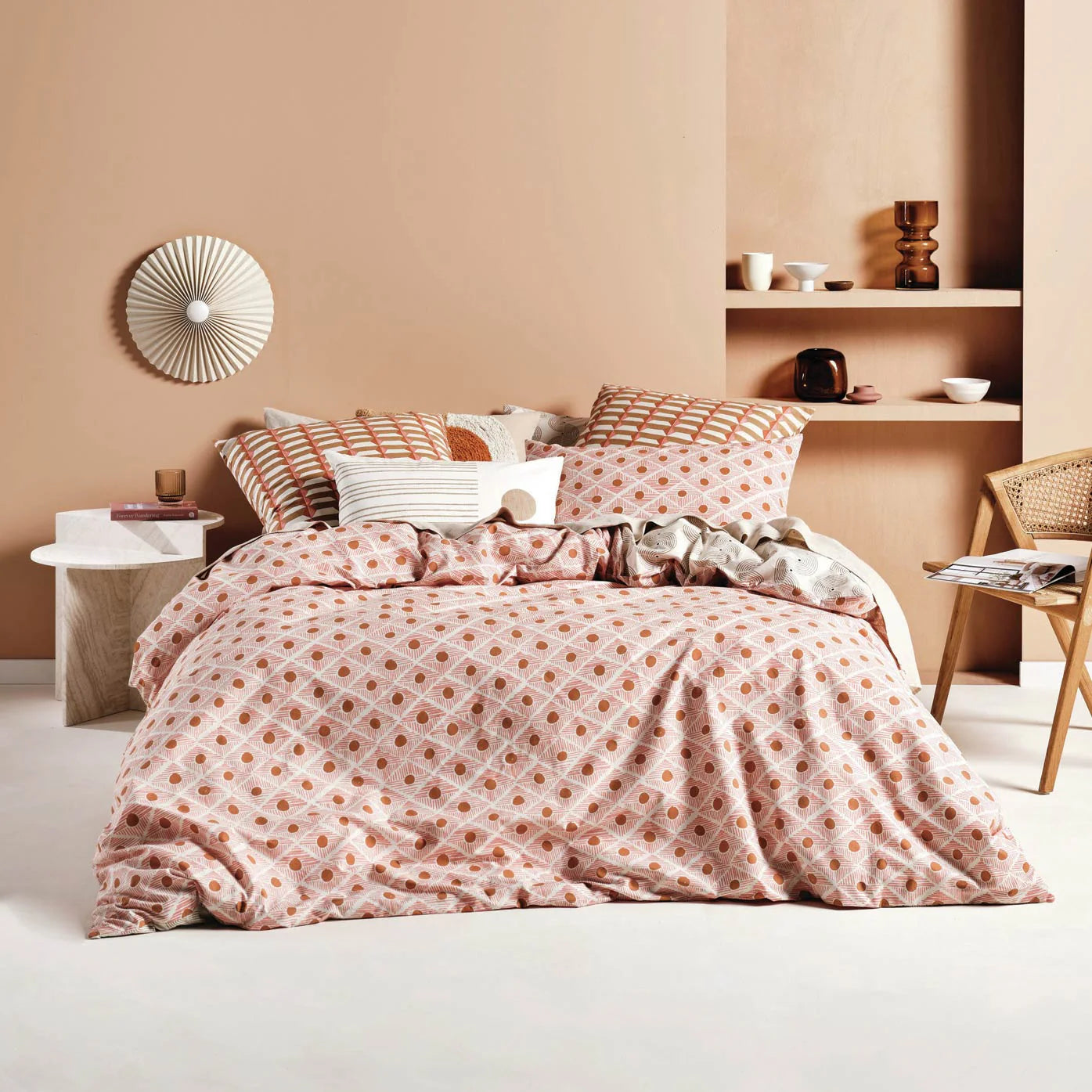 Aida Quilt cover set Coral Double