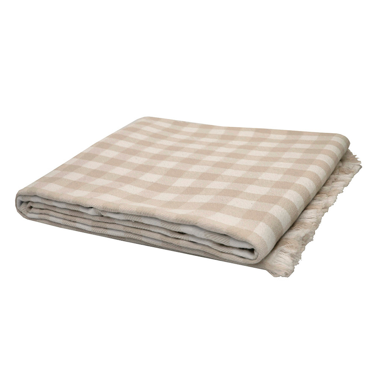 Gingham Throw- Latte
