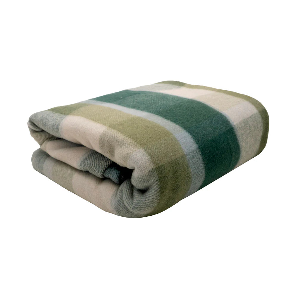 Nolan Wool/Bamboo Blanket Forest Green