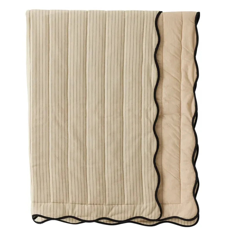 Eileen Quilted Throw Black & Taupe