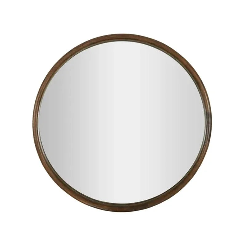Hanrik Oak Rnd Mirror 90cm Walnut