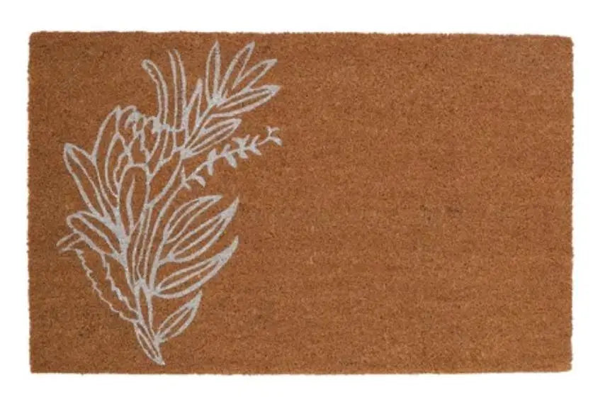 Floral Coir Door Mat 50x80cm NATIVE