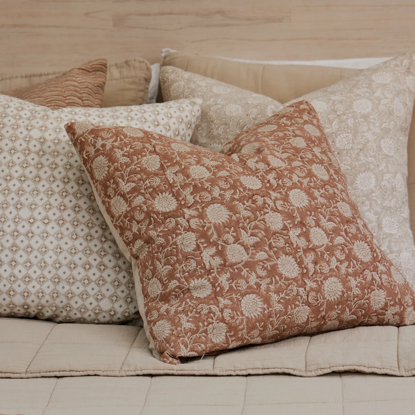Delilah Rust Print Cushion