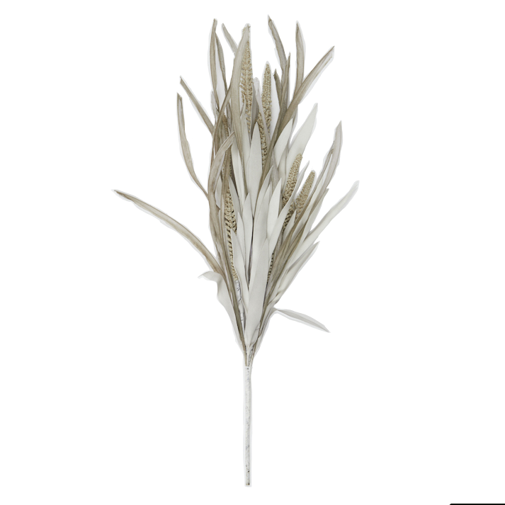 Tall Grass Stem Silver 58cm