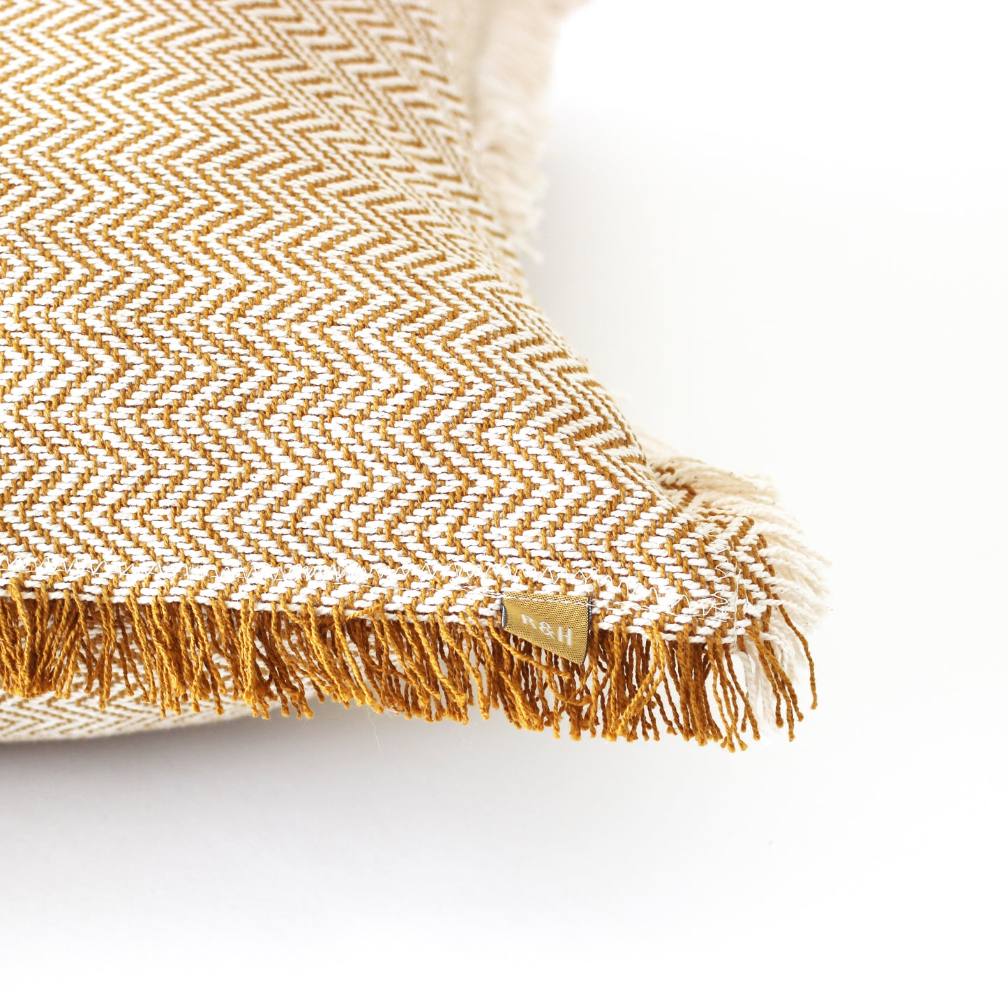 Heavy Herringbone Cushion 60x60 Golden Yellow