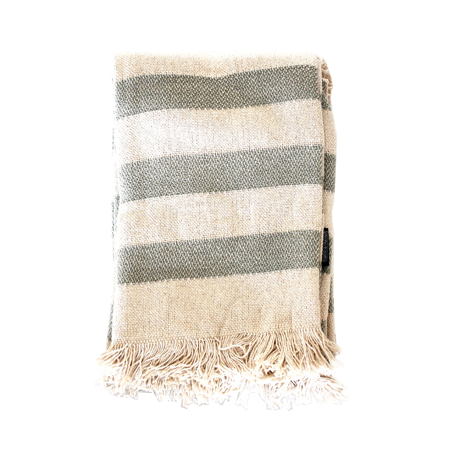 Wide Stripe Throw Sage 130x170