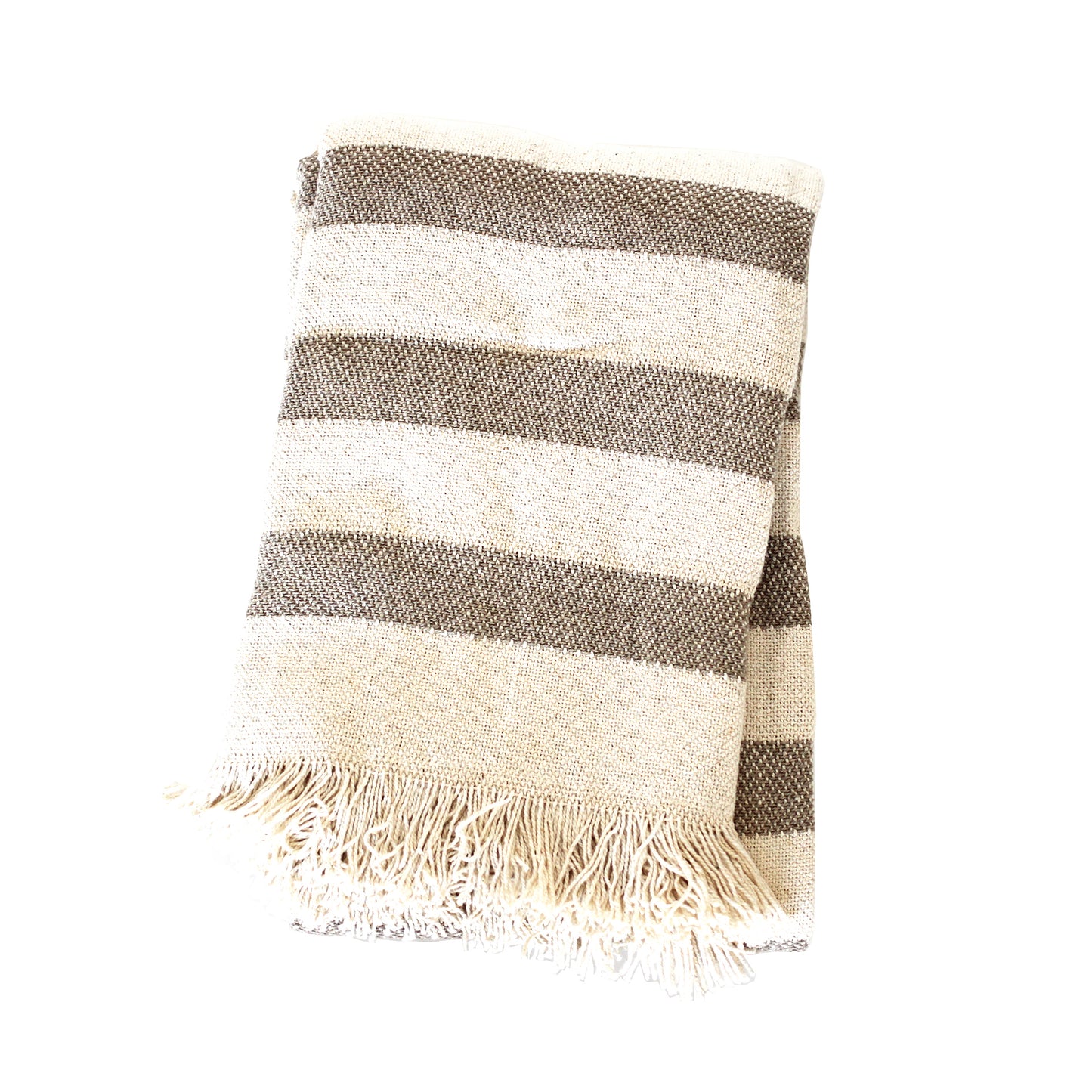 Wide Stripe Throw Taupe 130x170