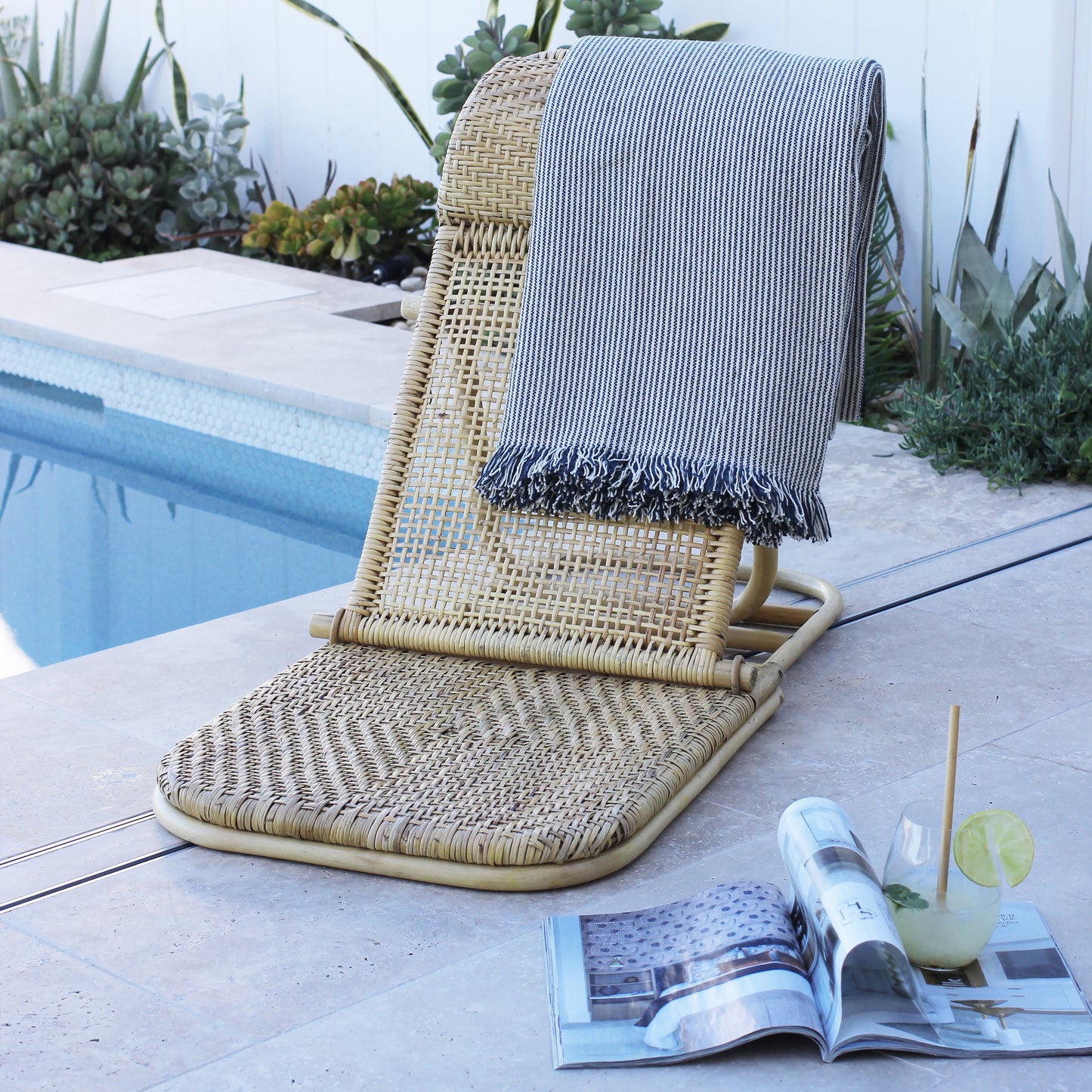 Pin Stripe Throw Dark Slate 130x170