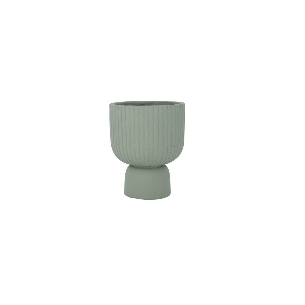 Score Terracotta Footed Pot - Sage