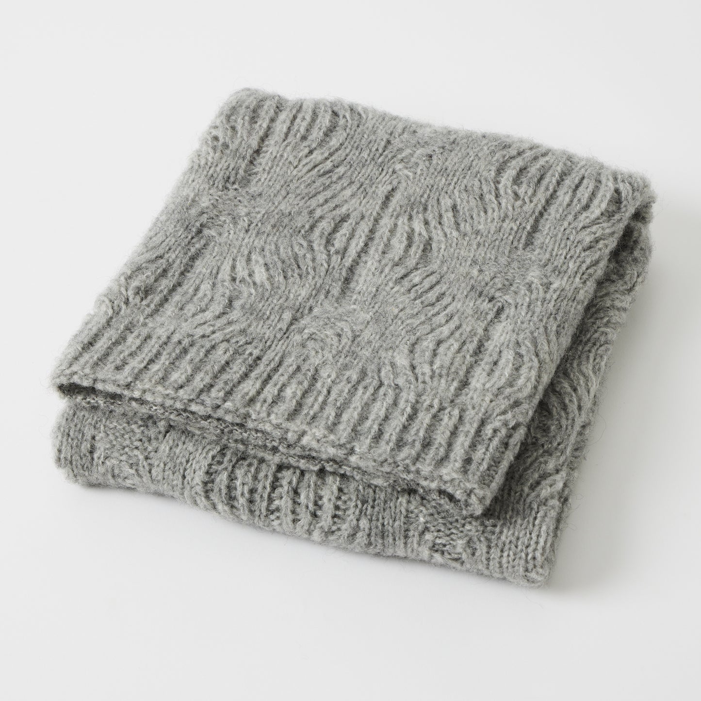 Florence Wool Blend Throw GREY
