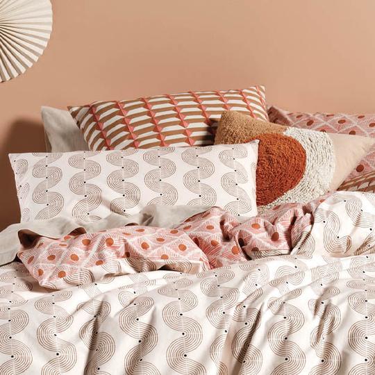 Aida Quilt cover set Coral Double