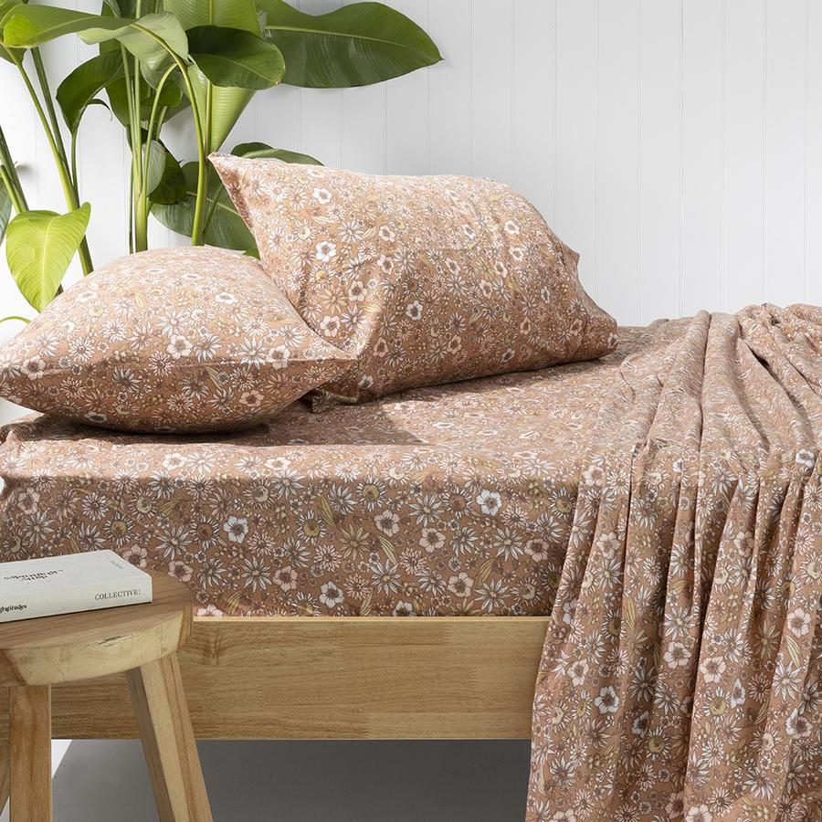 Marguerite Flannelette Sheet Set Single