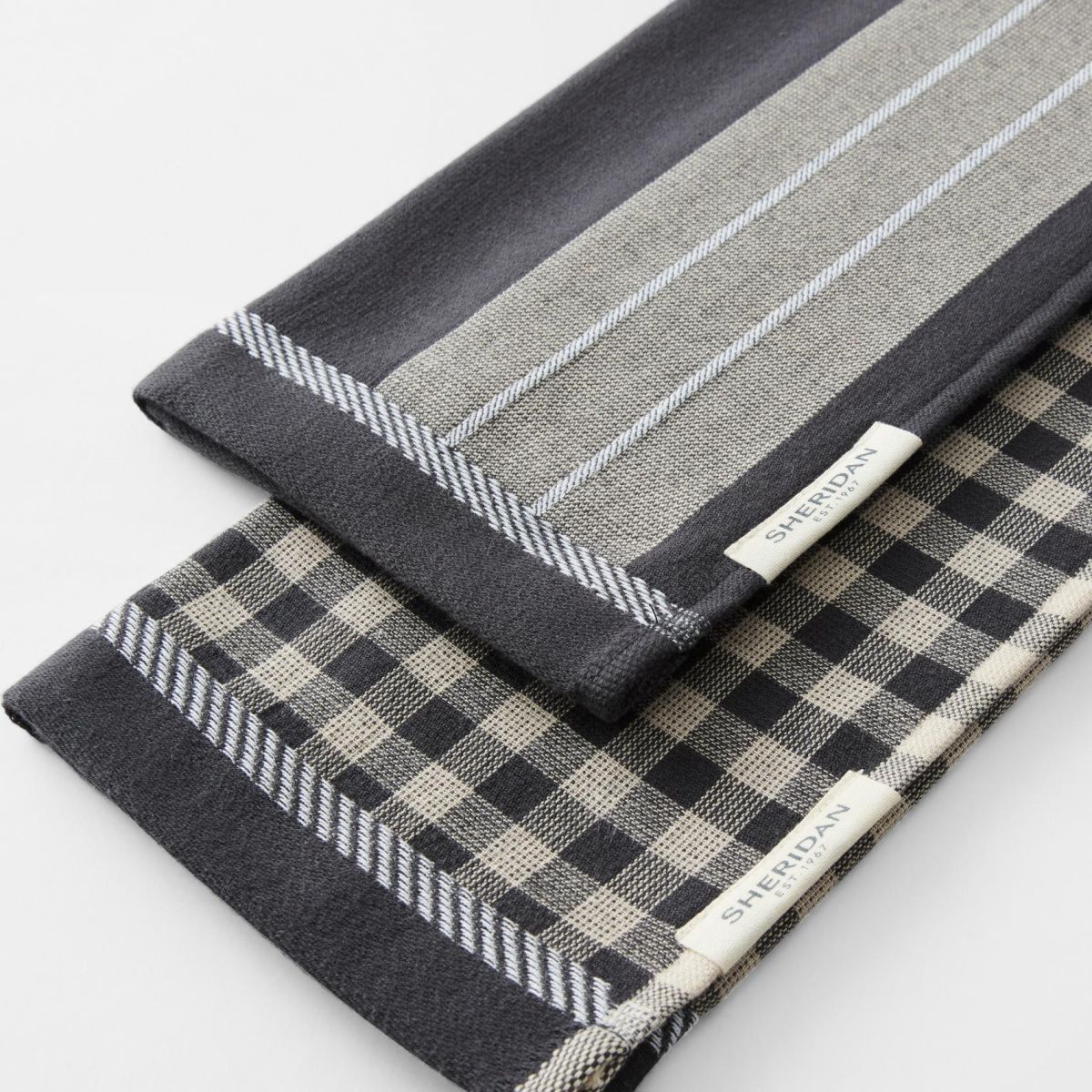 Sheridan Esta Tea Towel Two Pack Carbon