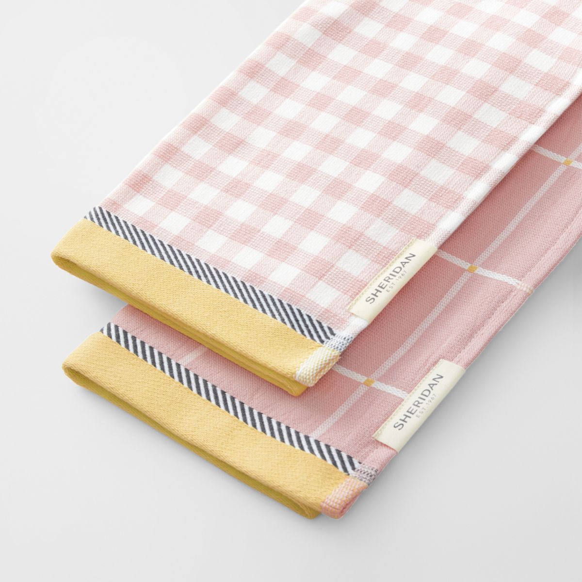 Sheridan Frama Tea Towel Two Pack Pink Shadow