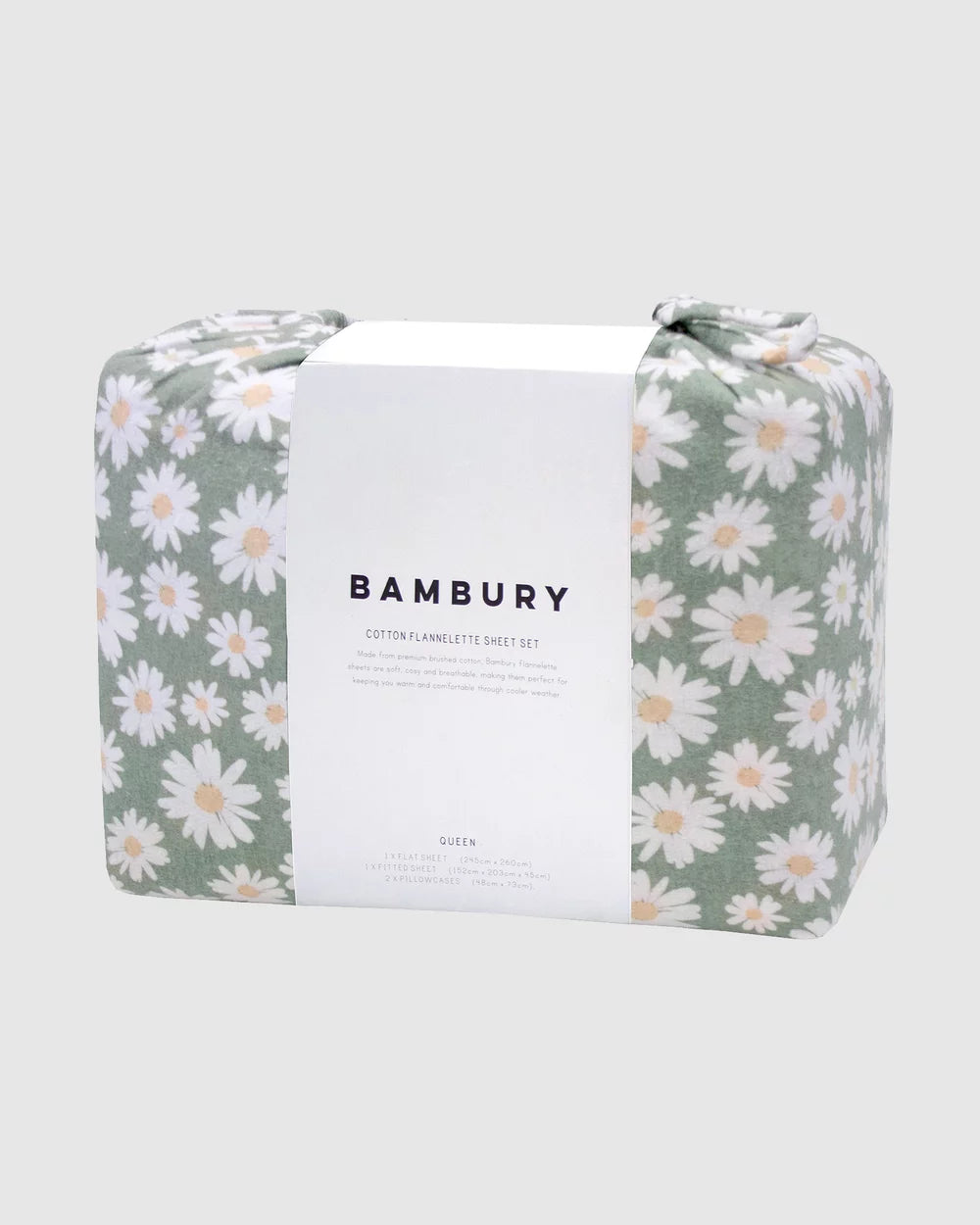 Daisy Flannelette Sheet Set -Sage Single