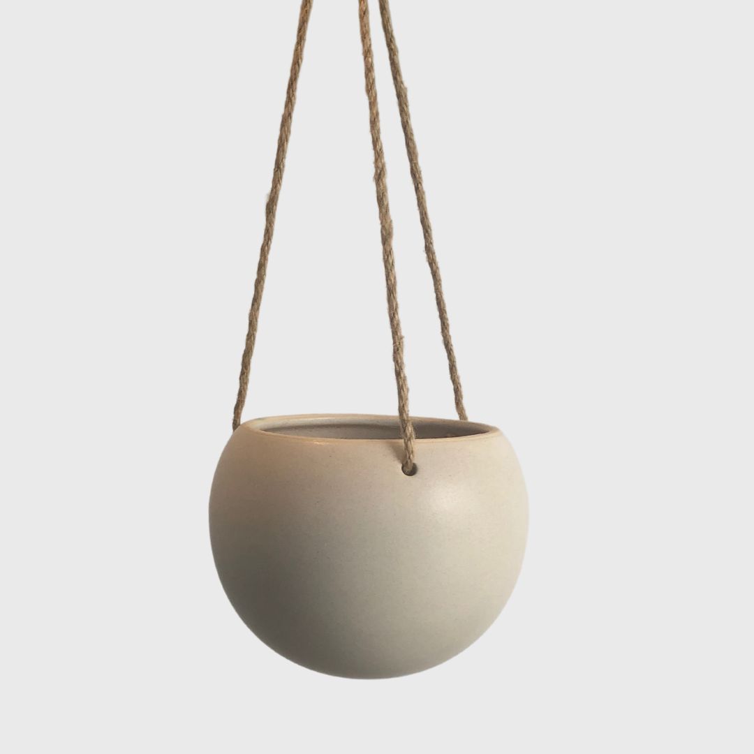 Orbit Hanging Planter Large Oatmeal