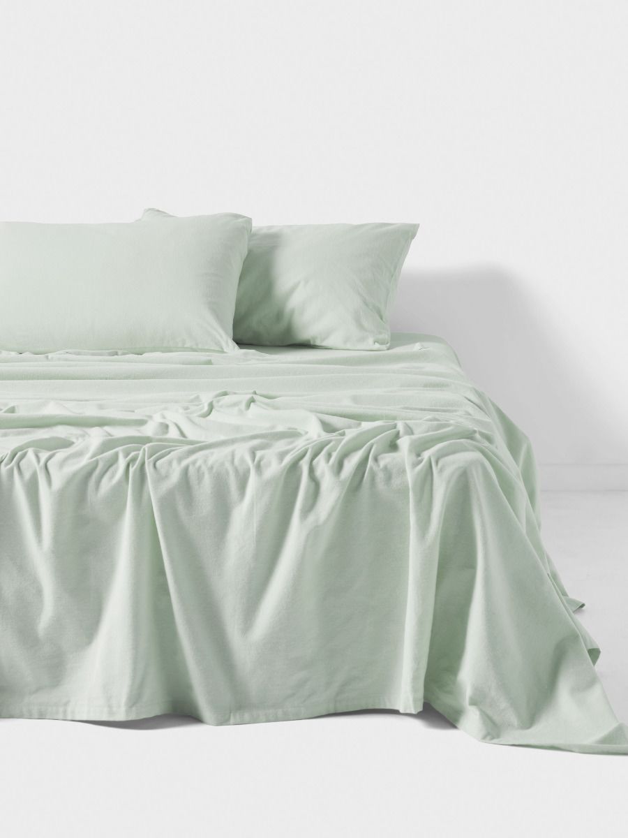 Flannelette Mist Plain-Dyed Sheet Set