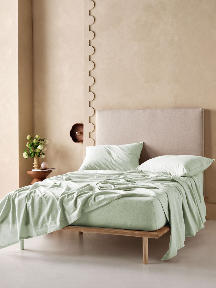 Flannelette Mist Plain-Dyed Sheet Set