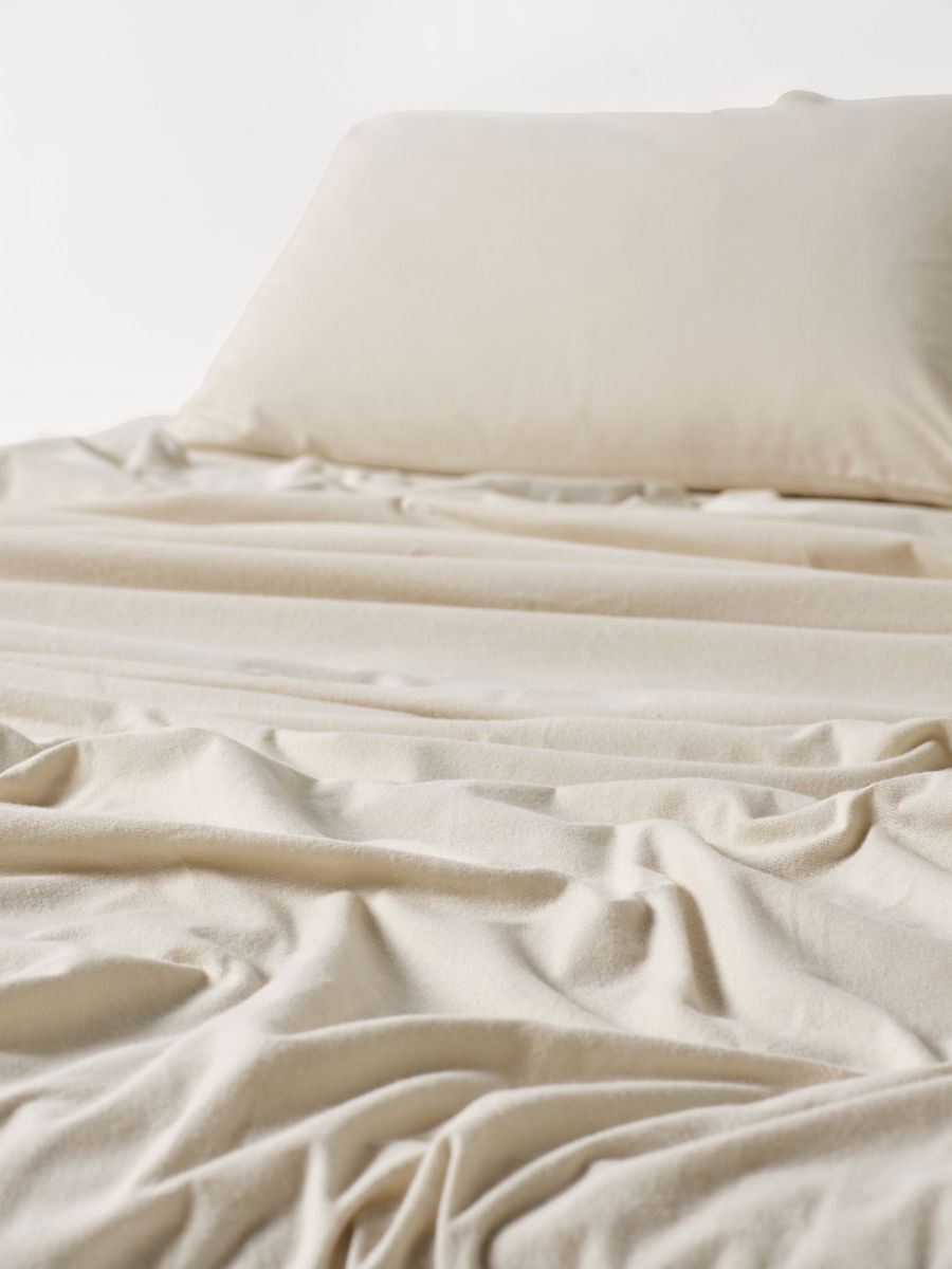 Flannelette Taupe Plain-Dyed Sheet Set
