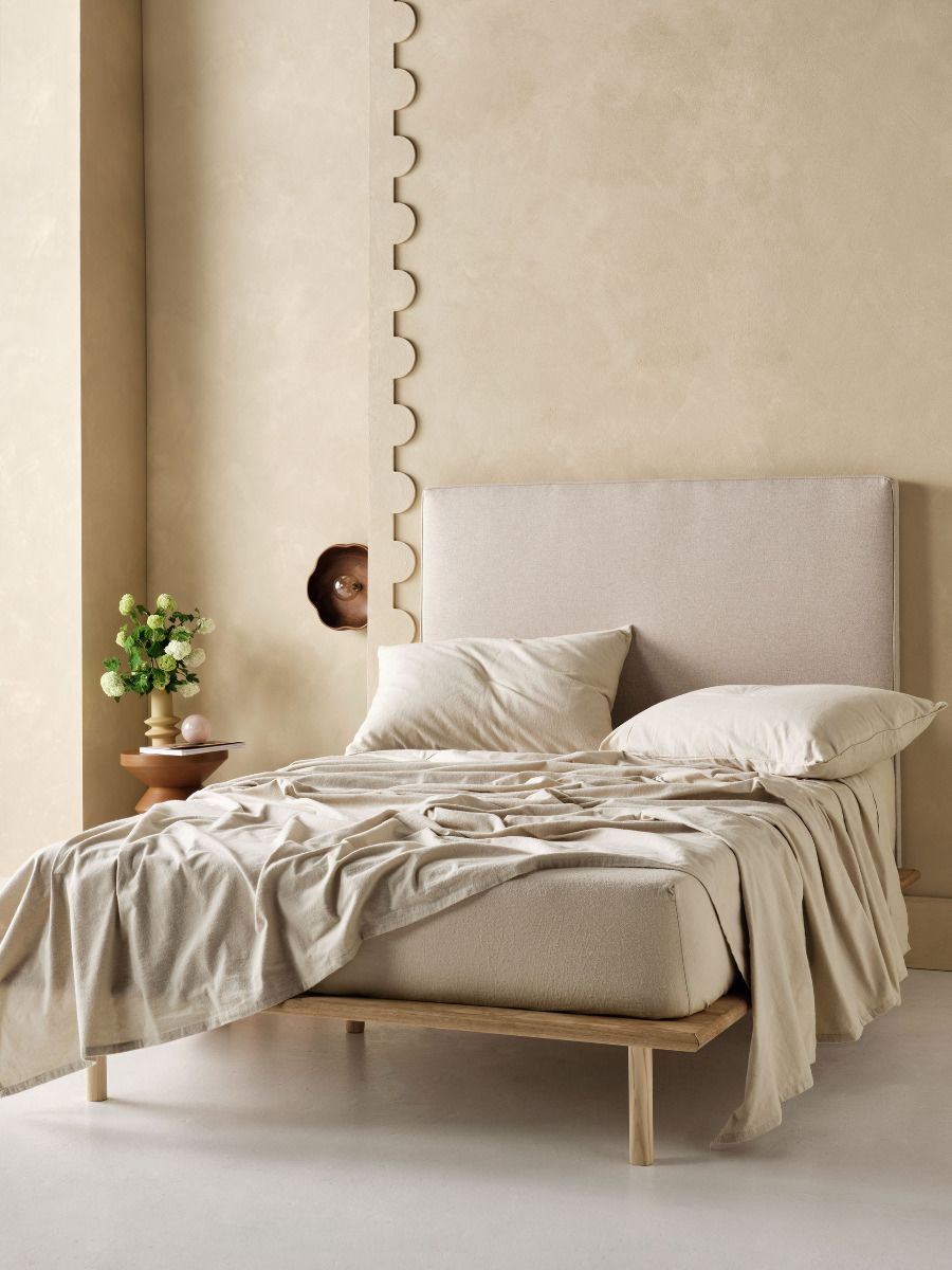 Flannelette Taupe Plain-Dyed Sheet Set