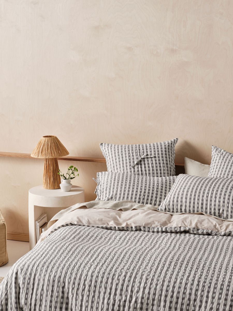 Ferrara Quilt Cover Set Charcoal