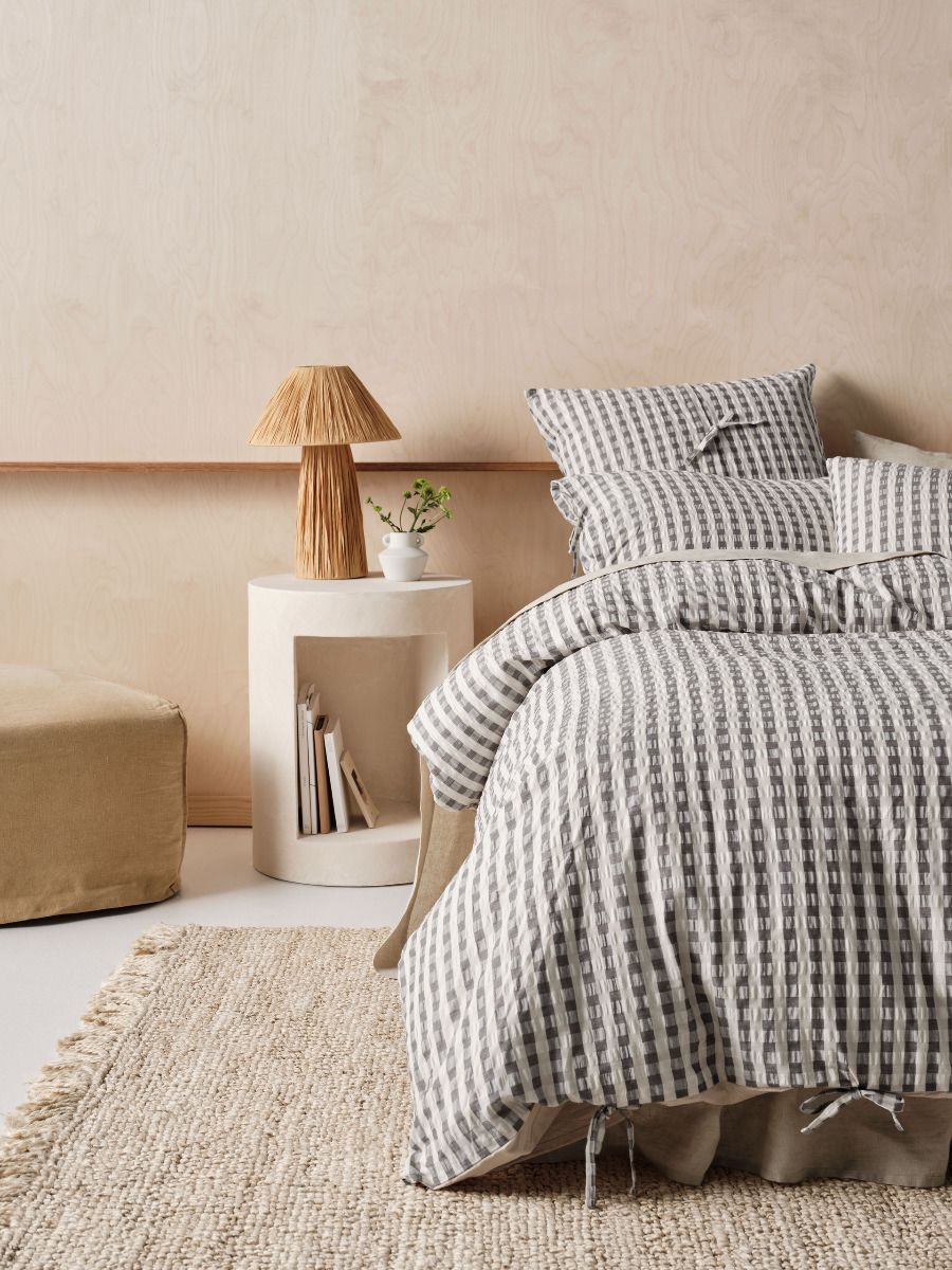 Ferrara Quilt Cover Set Charcoal