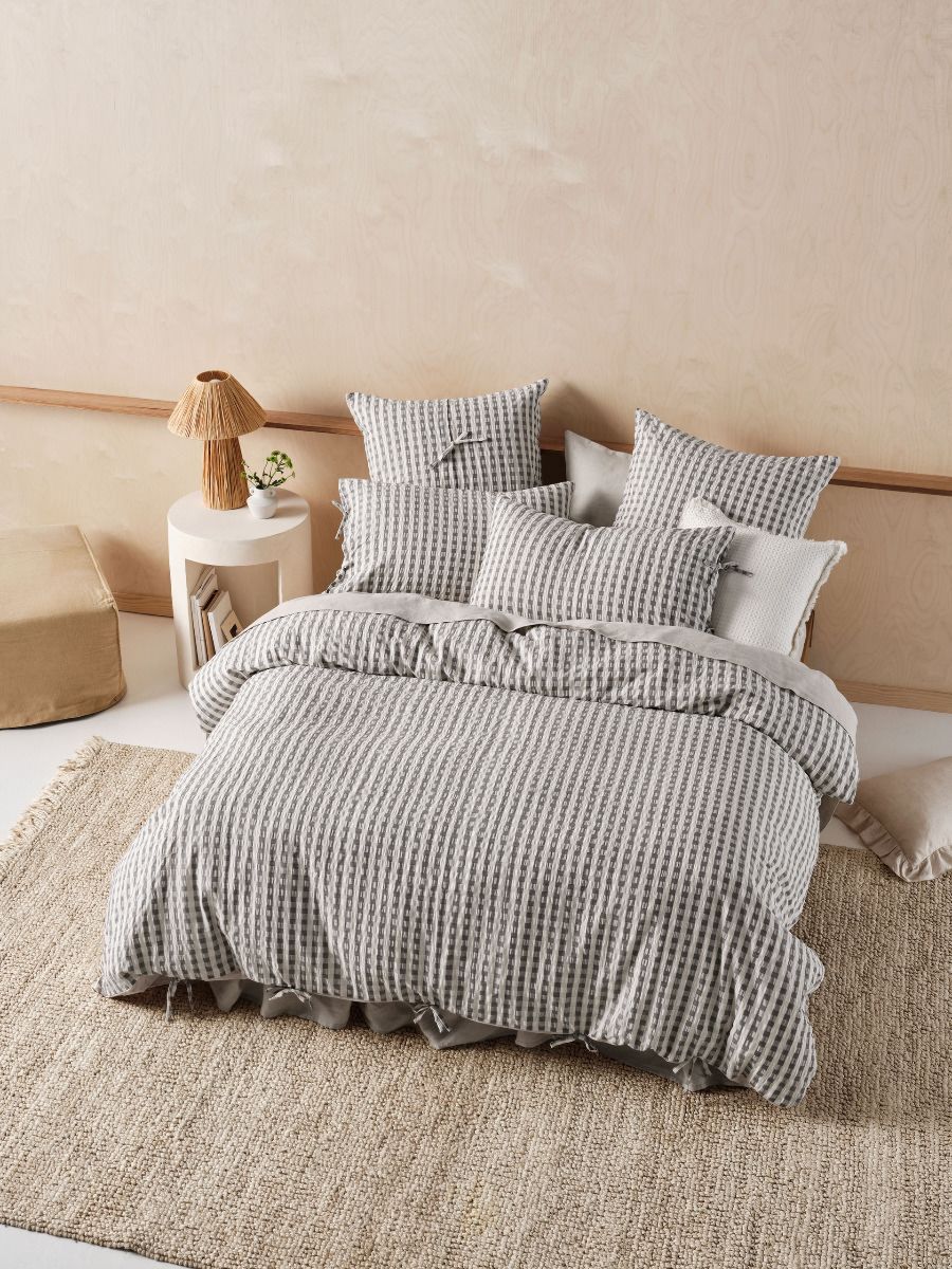 Ferrara Quilt Cover Set Charcoal