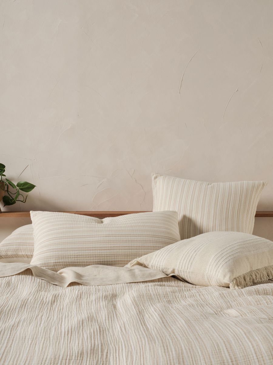 SALE - Majorca Quilt Cover Set Natural Double