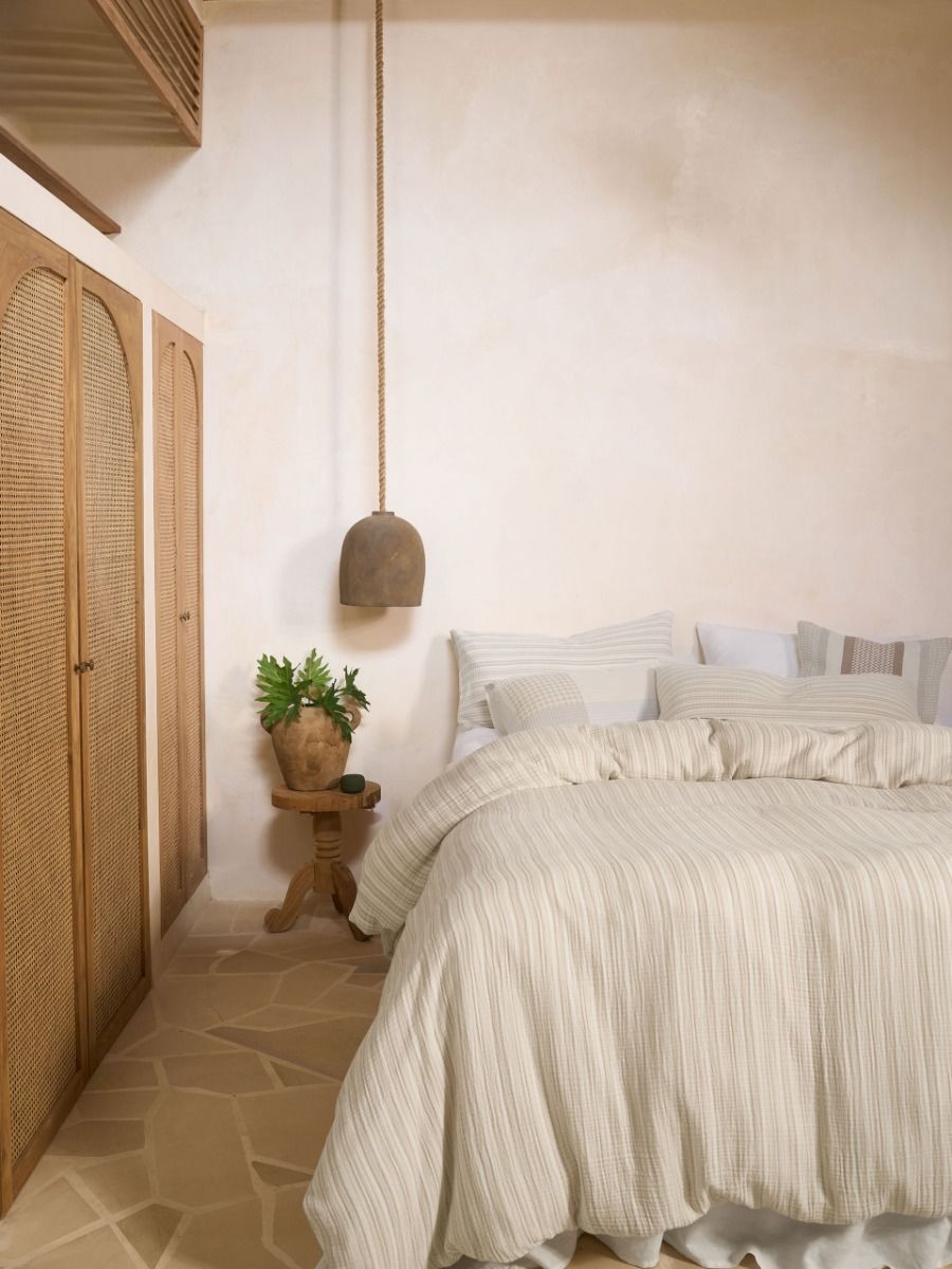 SALE - Majorca Quilt Cover Set Natural Double