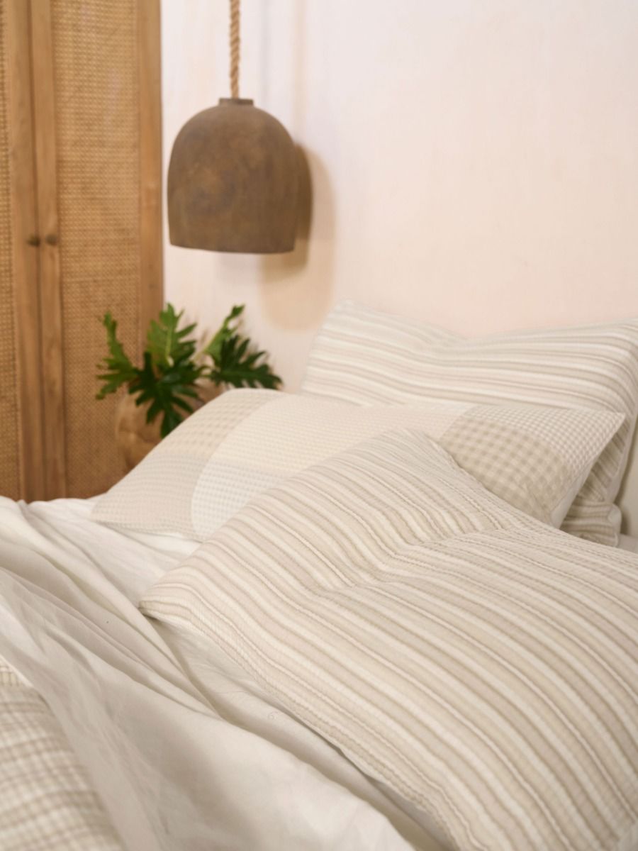SALE - Majorca Quilt Cover Set Natural Double