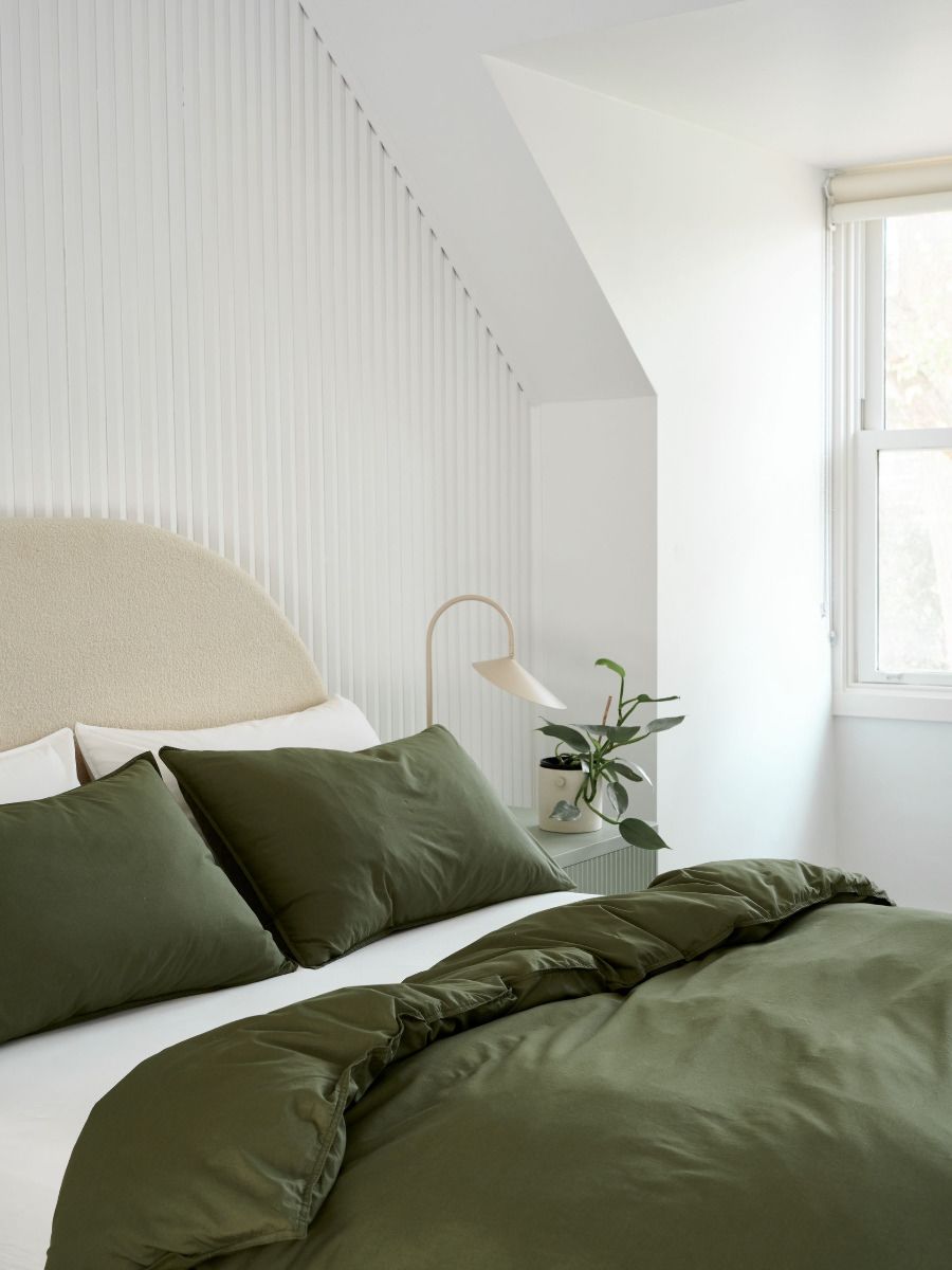 Terra Organic Quilt Cover Set Olive Doule