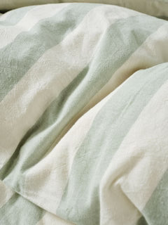 Vintage Stripe Jade Quilt Cover Set