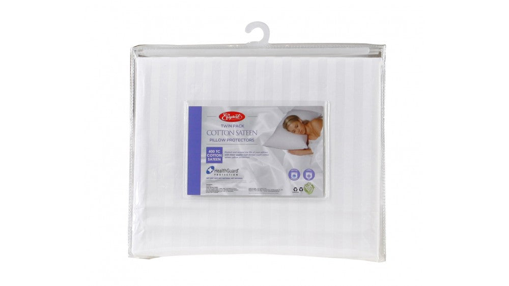 Cotton Sateen Pillow Protectors x2