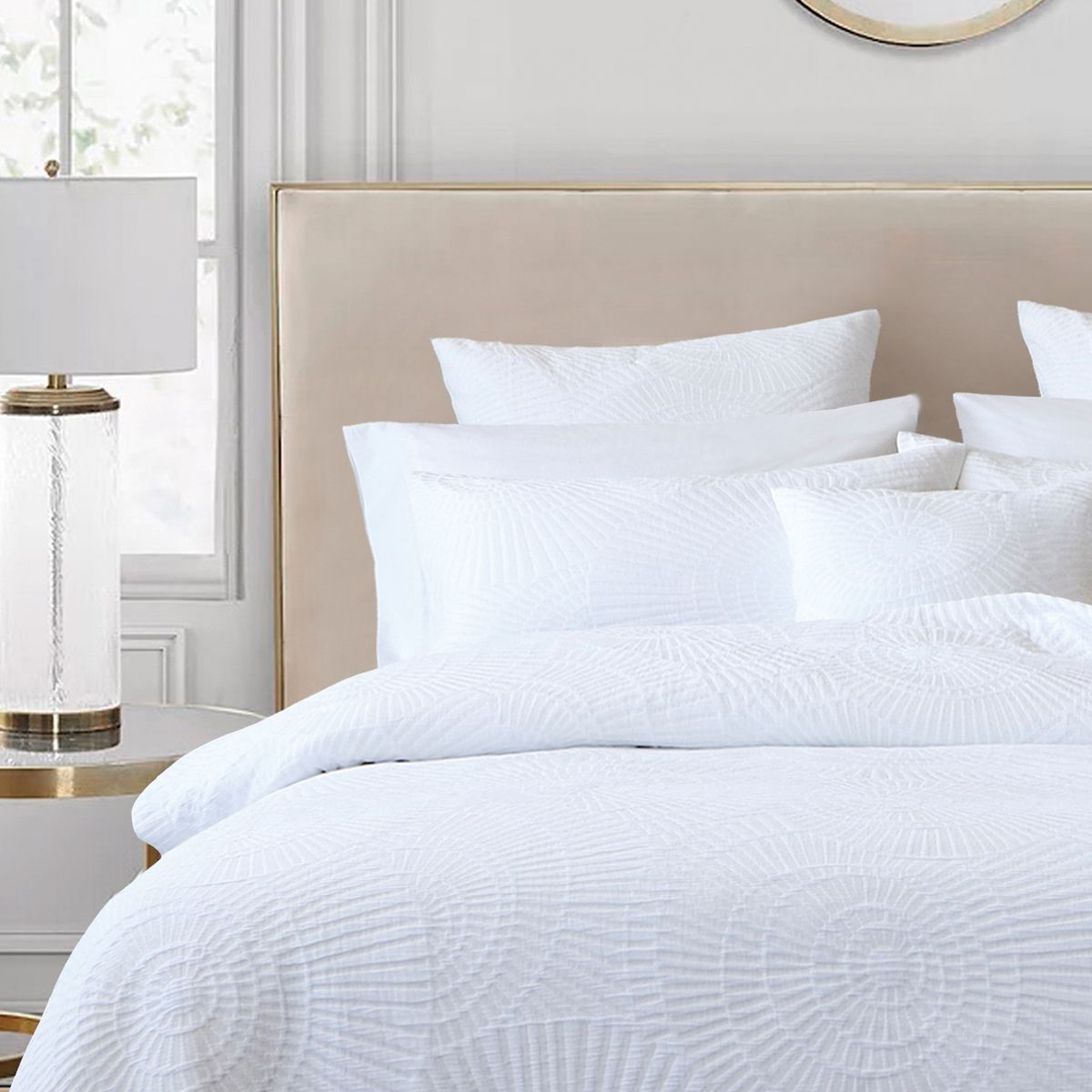 Byron Quilt Cover Set- White