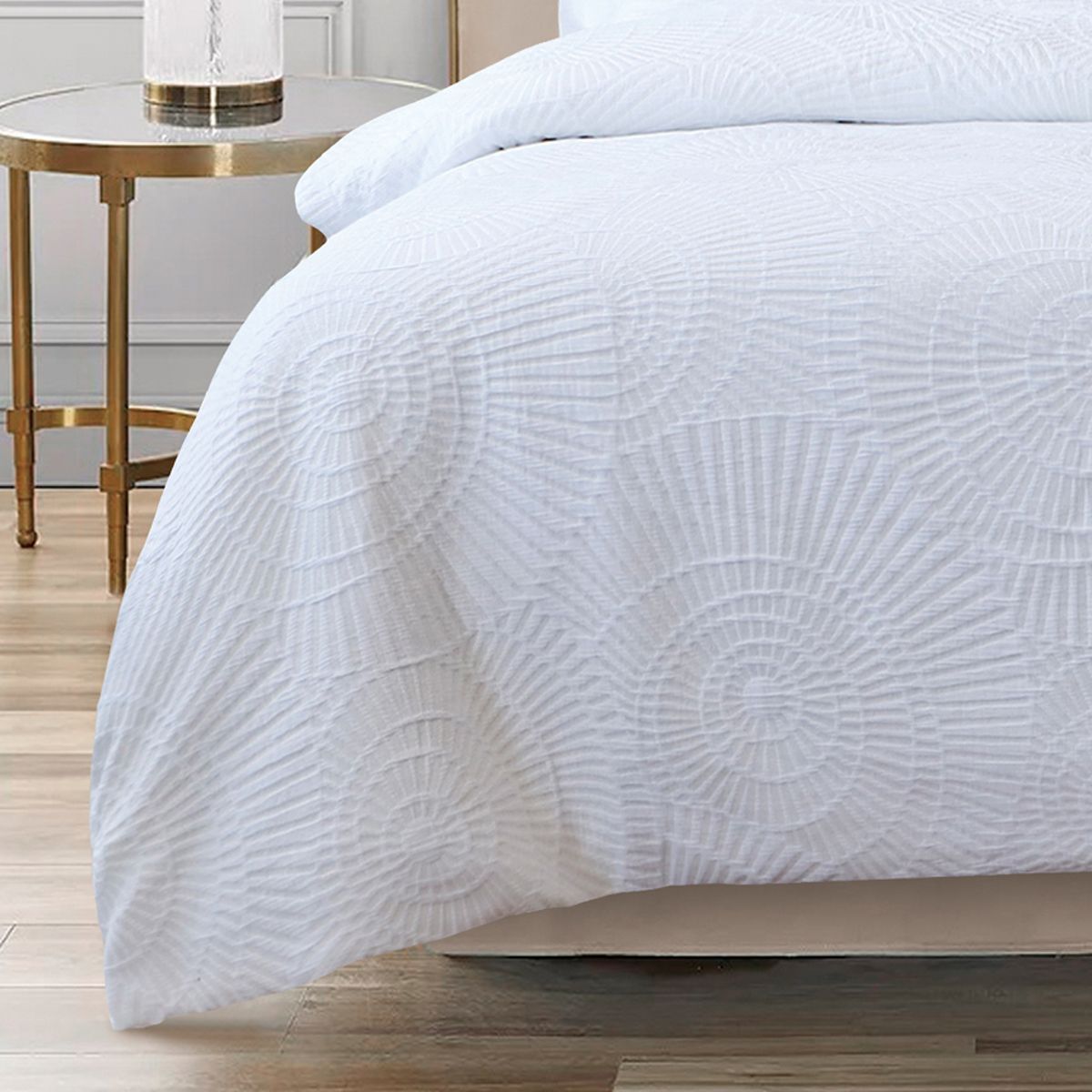 Byron Quilt Cover Set- White