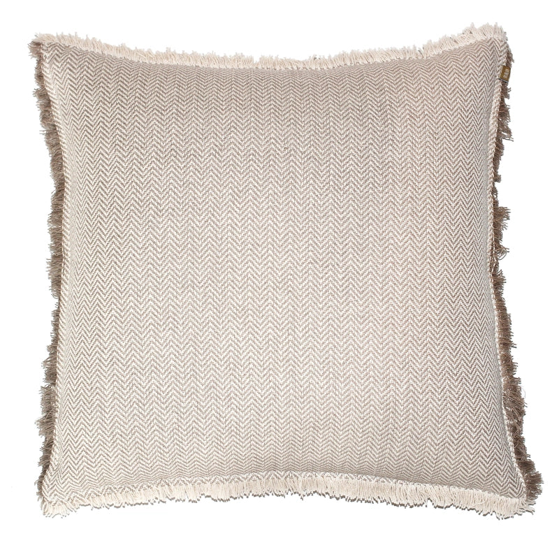Heavy Herringbone Cushion Taupe 60x60