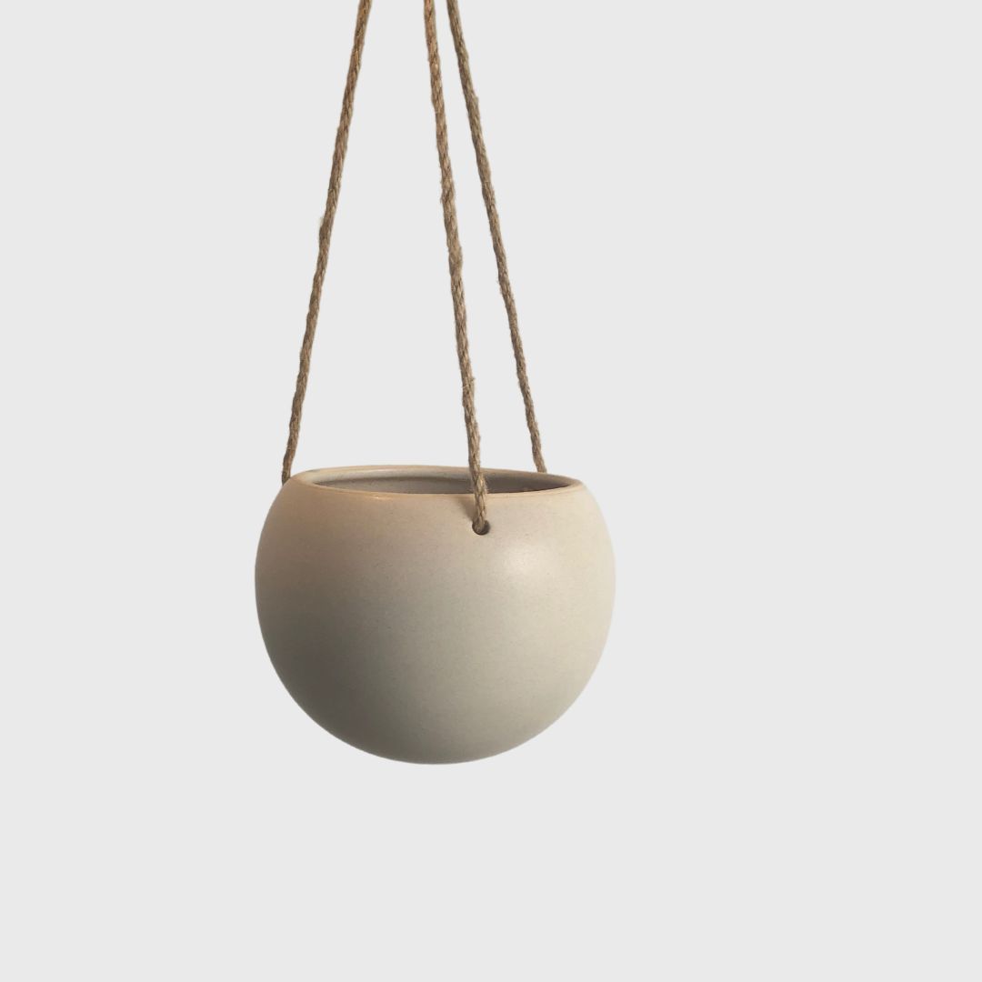 Orbit Hanging Planter Small Oatmeal
