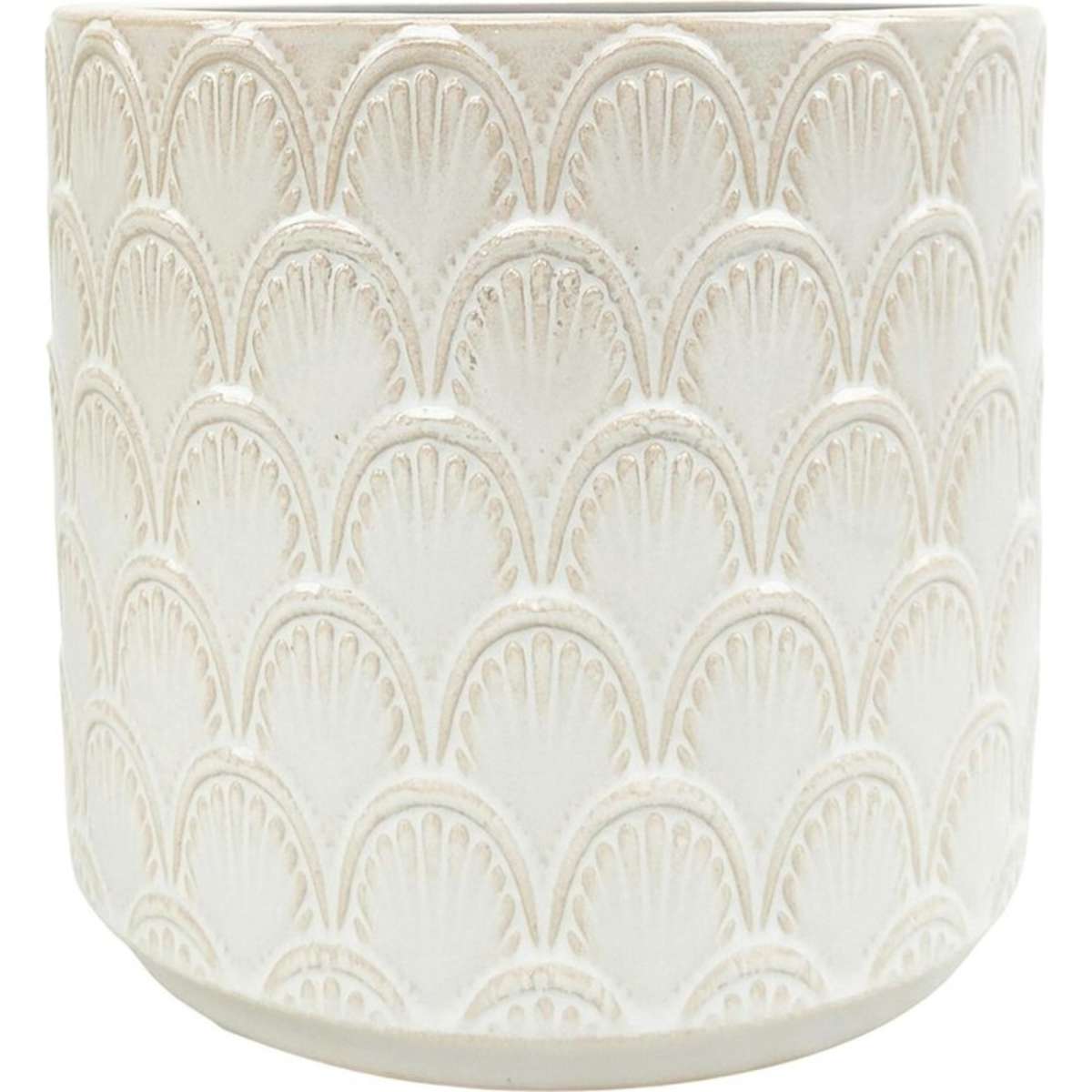 Kaycie Shell Planter-Snow