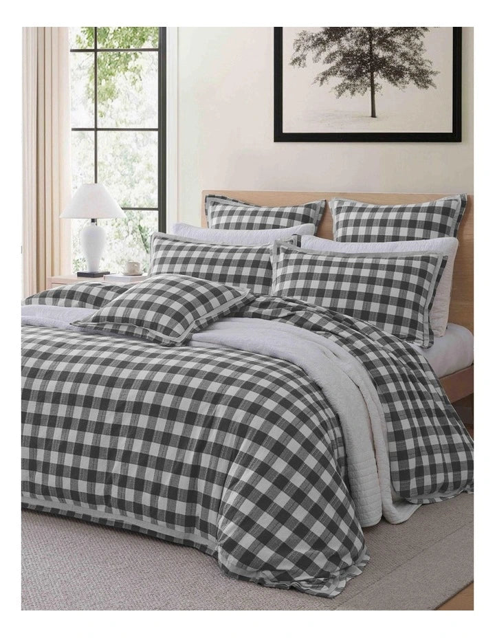 Waverley Charcoal Quilt Cover Set