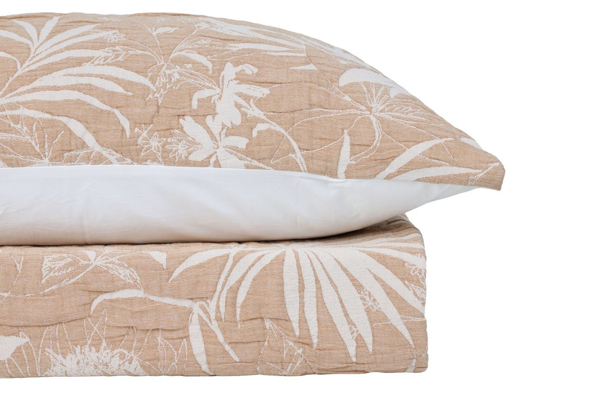 Tropicana Jacquard Quilt Cover Set Rust
