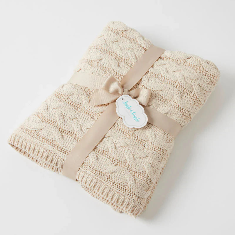 Aurora cable Knit Baby blanket