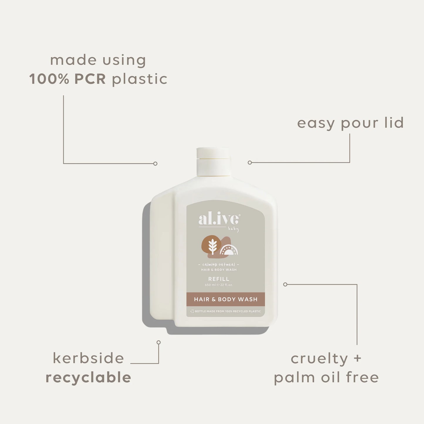 al.ive Body Baby Wash Calming Oatmeal Refill