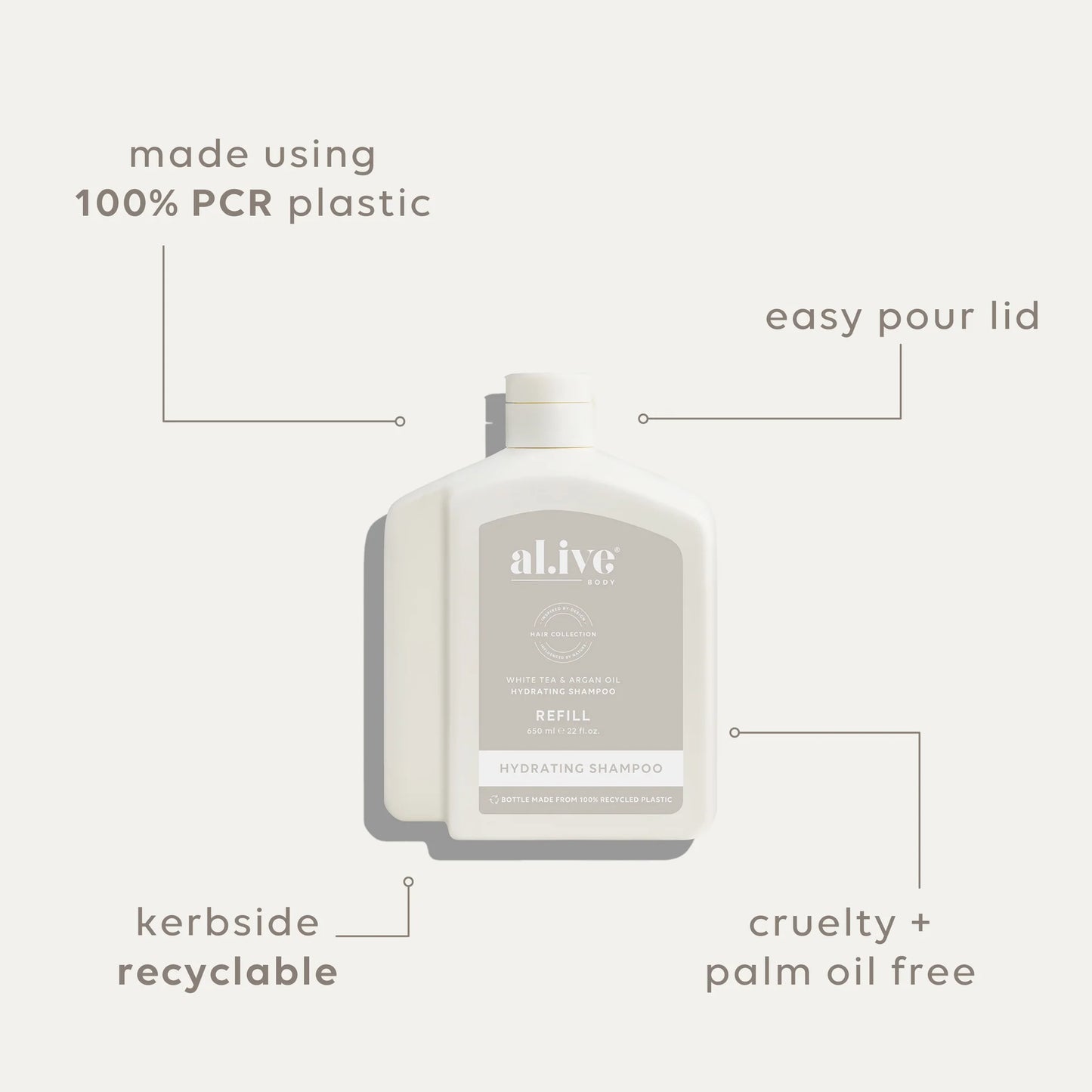 al.ive Hydrating Shampoo Refill- White Tea & Argan Oil