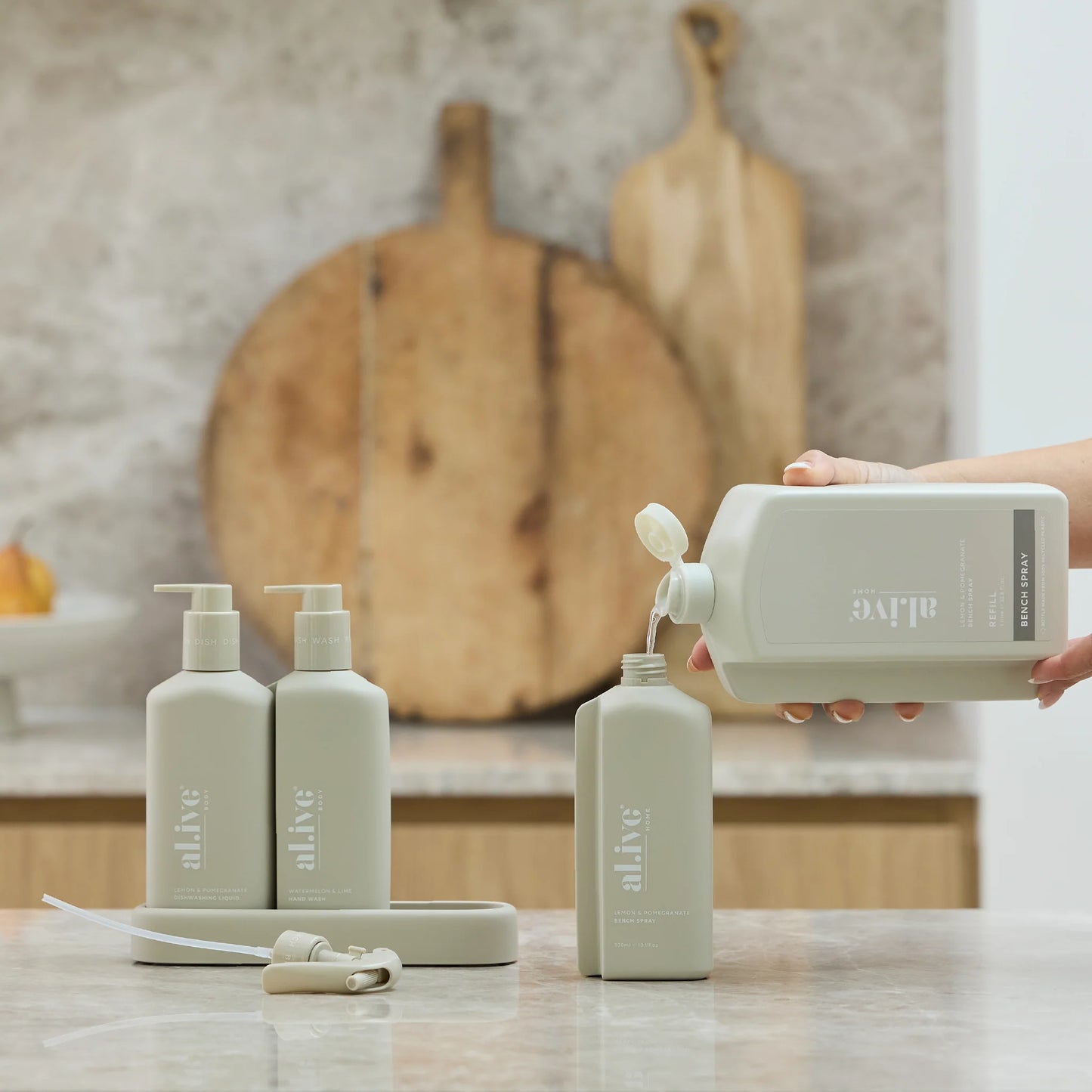 al.ive Bench Spray refill 1l Lemon & Pomegranate