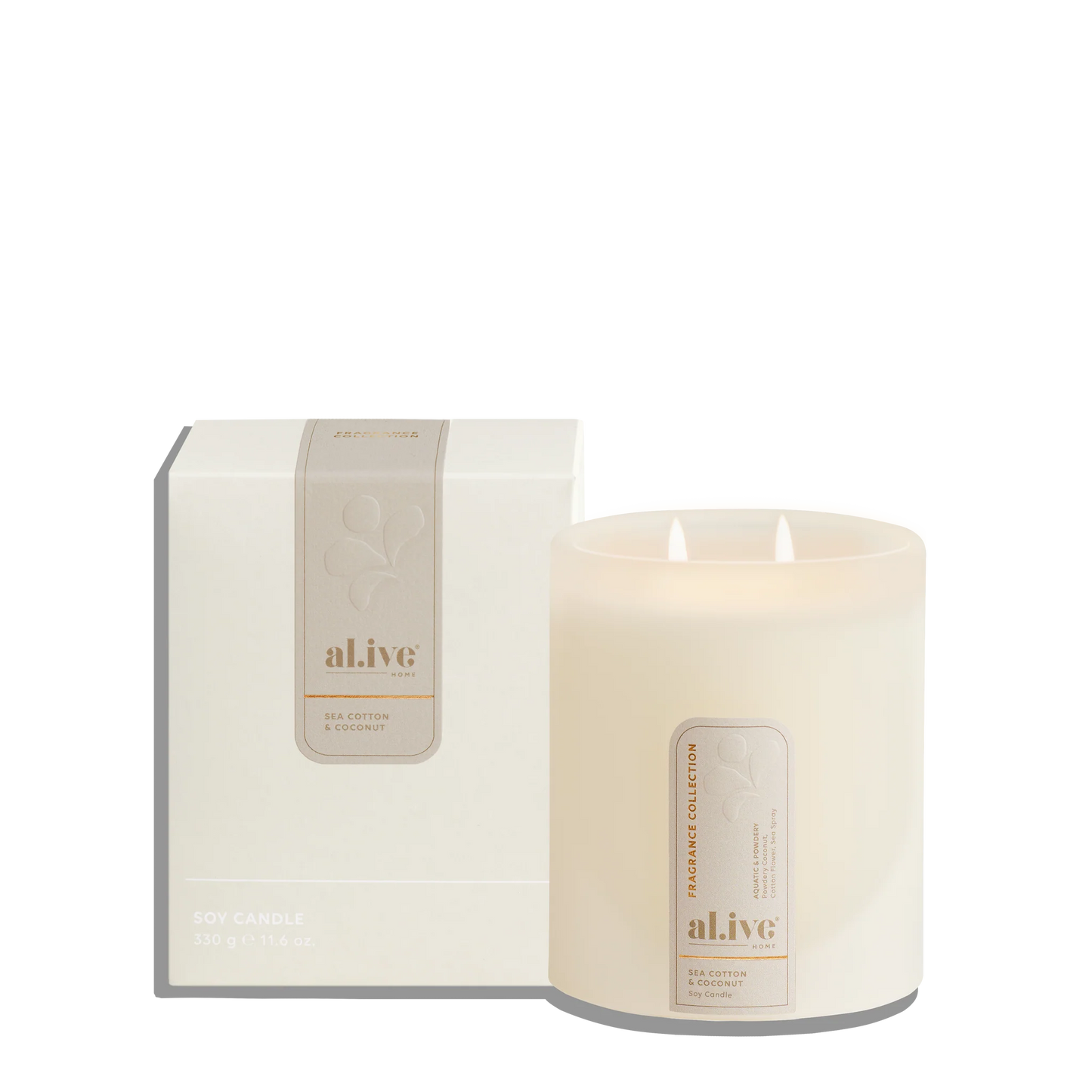 al.ive Sea Cotton & Coconut Soy Candle