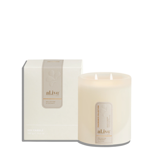 al.ive Sea Cotton & Coconut Soy Candle