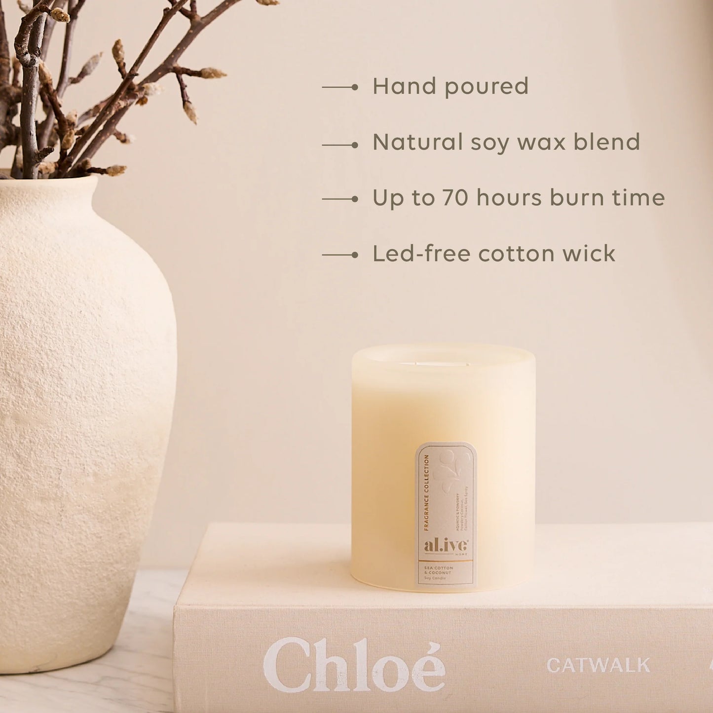 al.ive Sea Cotton & Coconut Soy Candle